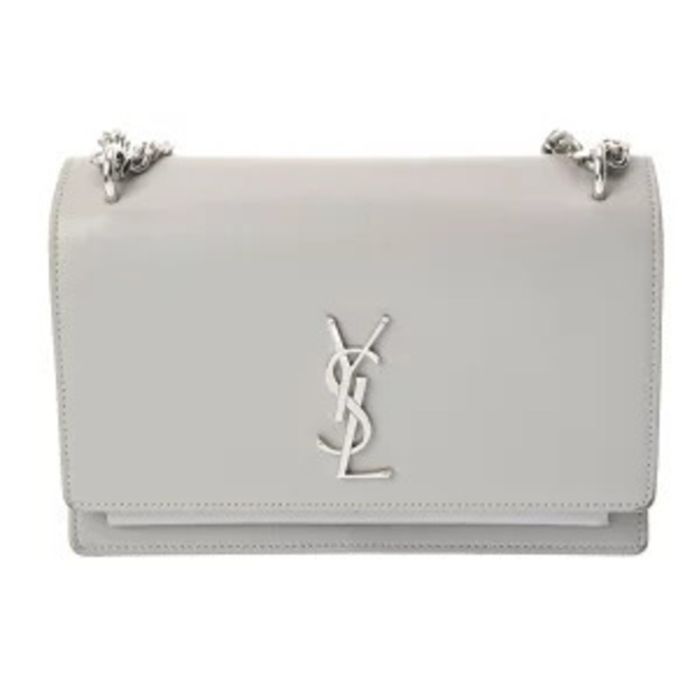 Saint Laurent Sunset Gray Smooth Leather Shoulder Bag